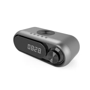 MQ Wireless Charging Audio Speaker LED Clock Alarm Portable Sound System Bass Speaker Desktop Multifunction