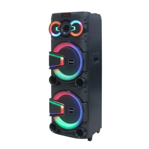 MS-1215 High-Power DJ Karaoke Support Wireless Microphone and Remote Dual 12 Inch 500W Subwoofer Strong Bass Wooden Case Speaker