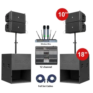 MX2.1 10 Inch Portable Waterproof Active Line Array Stereo DJ Stage Speakers Outdoor Concert Church PA System Equipment