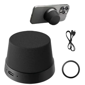 Magnetic Portable Wireless BT 5.3 IPX6 Waterproof Shower Speaker Small Bass Cell Phone Stand Outdoor Gift Battery Powered