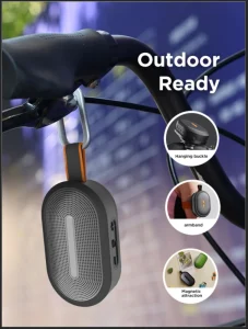 Magnetic Portable Wireless Speaker IP66 Waterproof Wireless Outdoor Soundbox with Hook and Bike Mount for Golf Construction