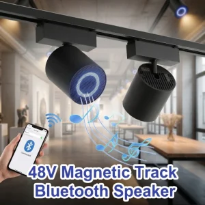 Magnetic Rail System LED Track Light Speaker 48V Low Voltage Music Sync Lighting For Luxury Hotel Suite And Room Decor