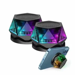 Magnetic Speaker Custom Logo TF Card Slot Music Sound Powered RGB Wireless Mini Portable Speakers