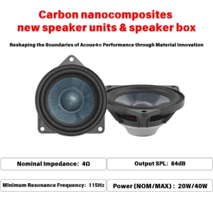 Manufacturer Universal Nano Carbon Midrange Car Audio 20w/40w 4-Way Plastic Upgrade Modified Speaker 105 4 Inch