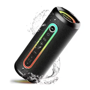 Mesh Surface Bluetooth Speaker IPX7 Waterproof 20W Stereo TWS Pairing RGB Dynamic Light Portable for Indoor Outdoor