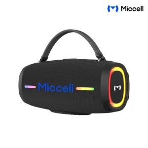 Miccell Portable Speakers 50W 3000mAh DJ Wireless Speakers With RGB Colorful Lights for Pool Party Camping