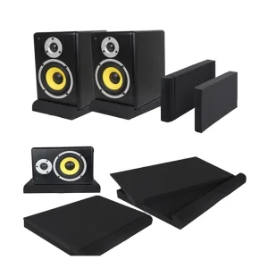 Micro Perforated Acoustic Foam Metal Panel High Impact Sound Absorbing Studio Monitor Speaker Foam Isolation Pads 2-pack