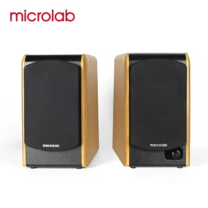 Microlab B77BT Hi Fi 2.0 Channel Active Bookshelf Speakers 4″ Woofer 0.75″ Tweeter for 5.3 Dual Mode Memory Card Support