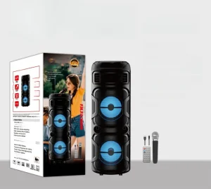 Mini 80W Professional Audio Stage Speaker Box RGB LED Lights 3 X 8 Inch High Power Karaoke Outdoor Wireless for V5.0