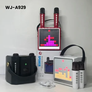 Mini Bluetooth Speaker Karaoke Wireless Audio Speaker With 2 Microphones for Home Portable KTV Entertainment