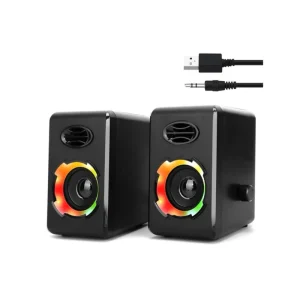 Mini Computer Speakers 10W Small Laptop Speaker with RGB Light USB Powered Desktop Speaker with Volume Control
