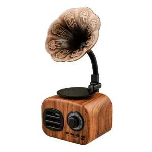 Mini Creative Portable Bluetooth Wireless Speaker Blue Gramophone Small Bookshelf Speakers for Girlfriend