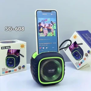 Mini Home Audio Stereo Wireless Speaker Colorful LED Portable Speaker with Passive Radiator Bass Enhanced