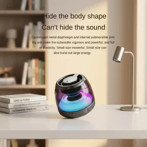 Mini Home & Outdoor Sports Speaker with Built in Microphone RGB LED Lights for Calling TWS Support Party Use
