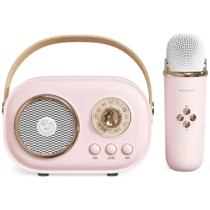 Mini Karaoke Machine for Kids and Adults with Microphone Set Portable Speaker with Microphone