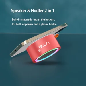 Mini Magnetic RGB LED 5 in 1 Wireless Portable Speaker with IPX7 Waterproof TF Card Support FM Radio & TWS