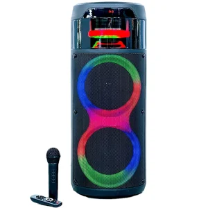 Mini Portable 3.7V 4800 mAh 8 Inch Smart RGB 40W Karaoke Player Subwoofer Party BT TF AUX FM USB TWS MIC LED