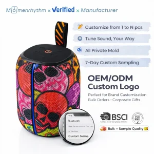 Mini Portable Bluetooth Speaker Custom Logo Print RGB Colorful Light Wireless Audio HiFi Stereo Bass Long Battery Life for Party