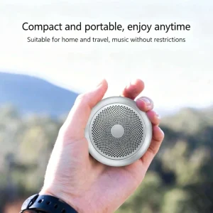 Mini Portable Metal Subwoofer Speaker Hanging Hook Design Hands Free Call TWS Surround Sound for Home Office Outdoor