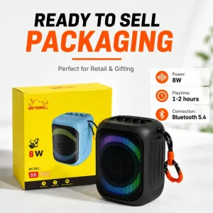 Mini Portable Wireless RGB Bluetooth Speaker with Hanging Strap Deep Bass Outdoor Small Sound Box for Business