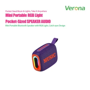 Mini Portable Wireless Speaker RGB LED Light Fabric Design 5-10W Output Power Battery Included Built in Microphone No Remote