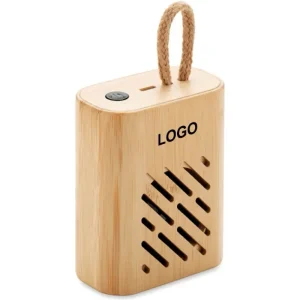 Mini Small Bamboo 3W Powered 300mah Rechargeable OEM Logo Wireless Portable Bluetooths BT Speaker