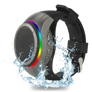 Mini Wearable V5.4 Waterproof Speaker with Built in Mic LED Lighting for Mobile Phone Computer Use