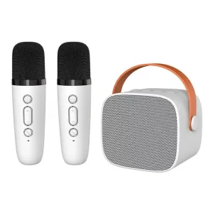 Mini Wireless Karaoke Speaker RGB LED Plastic Handheld Microphones TF Card Support Built-in Mic for Household Outdoor Party KTV