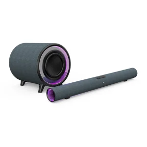 Mirror Colorful RGB LED Lighting Soundbar with Wireless Mirror Subwoofer Home Theatre PC Use 80W