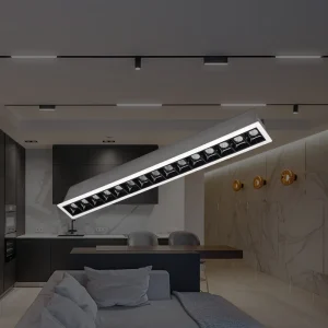 Modern Linear Recessed Grille LED Ceiling Light Multi Head Anti Glare Downlight for Bedroom and Living Room