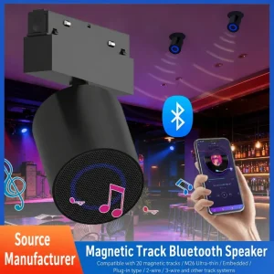 Modular Flexibility Magnetic Track Lighting Speaker Music Sync LED Rail For Professional Studio And Showroom Lighting