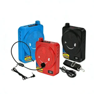 Multi-Function Megaphone Portable Speaker with Bluetooth TF Card USB FM Radio Recording AUX Microphone LED Display