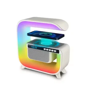 Multifunctional BT RGB LED Night Speaker Alarm Clock Wireless Charging Mobile Phone 15W Subwoofer Home Theatre Computer Party