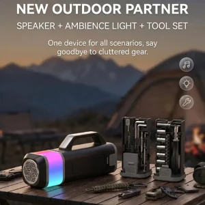 Multifunctional Outdoor Speaker Tool Kit 5W Audio RGB Ambient Light Complete Steel Hardware Set Gear Repair ODM OEM