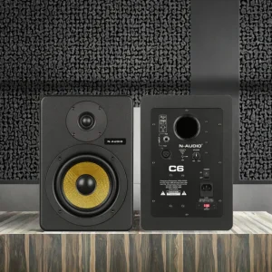 N-Audio C6 Series Professional 6-Inch Studio Monitor Speakers for Studio Church Senior Wood