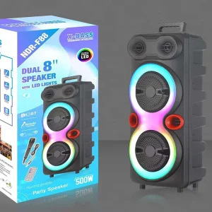 NDR F88 Outdoor Trolley for Speaker Dual 8inch Speakers Square Dancing Karaoke Party High Power LED Lights