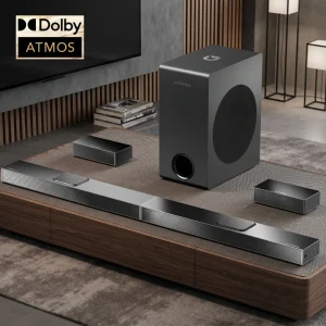 NOVA S80 5.1.2 Soundbar with Dolby Atmos 4K HDR Pass Through Support TV Sound Bar with 2 Upward Firing Drivers