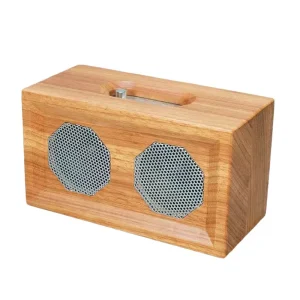 Natural Wood V5.3 50W 2.0 Channel HiFi Stereo Speaker Rechargeable Battery Dual Mode for Mobile Phone Computer Home