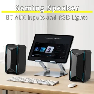New Gaming Speaker with RGB Lights and 2.0 CH PC Computer for Game with Button Control