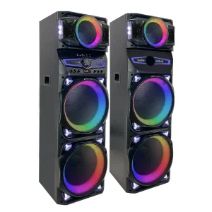 New Model Dual 15 Inch Home Wooden Speaker Stereo Private Professional Wireless BT Dj Box With TWS Party Speaker