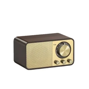 New Vintage Classic Wooden Home Wireless Speakers Stereo Surround Super Bass Subwoofer with Aux FM Radio for Computer PC Party