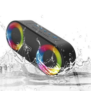 New Wireless Waterproof Portable Mini Sounder TF USB AUX Input Audio Music Player LED Light Speaker