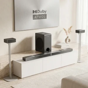 Nova S80 360° Spatial Audio for TV and Music Compact Design Portable Surround for Backyard Movie Night