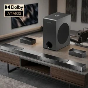 Nova S80 5.1.2 Dolby Atmos Soundbar with 8″ Subwoofer Home Theater Surround 360 Spatial Audio with Precision