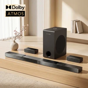 Nova S80 5.1.2 Surround Soundbar 8″ Subwoofer & Upward Speakers for TV & Music Compact Design