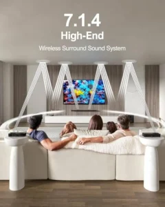 Nova S90 Soundbar 12 Drivers 4 Up Firing Dolby Atmos with 8″ Wireless Subwoofer and Rear Speakers
