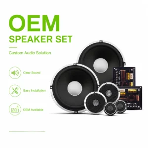 OEM 6.5″ 3-Way Car Component Speakers With 2 Inch Midrange & Bass Woofer Car Audio Speaker Support Custom Logo