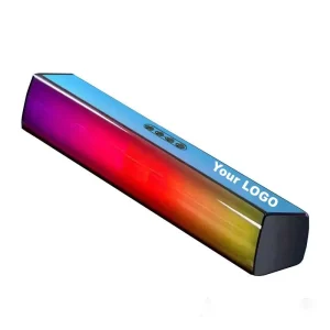 OEM LOW MOQ 15inch Size Long Sound Bar Shape 10W Powerful Bass Gaming Soundbar RGB Bluetooth Speaker for TV PC With USB TF AUX