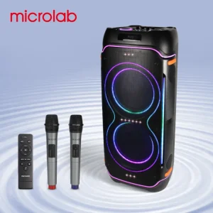 OEM ODM 10 Inch Caixa De Som Big Outdoor DJ Party Speakers RGB Wireless Dual Mode 2 Microphones Microlab PT1000Pro