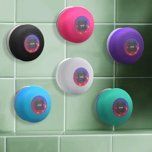 OEM ODM BTS07 Bathroom Waterproof 5.2 Speaker Portable Home Outdoor RGB Luminous Plastic Small Speaker